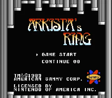 Arkista's Ring (USA) screen shot title